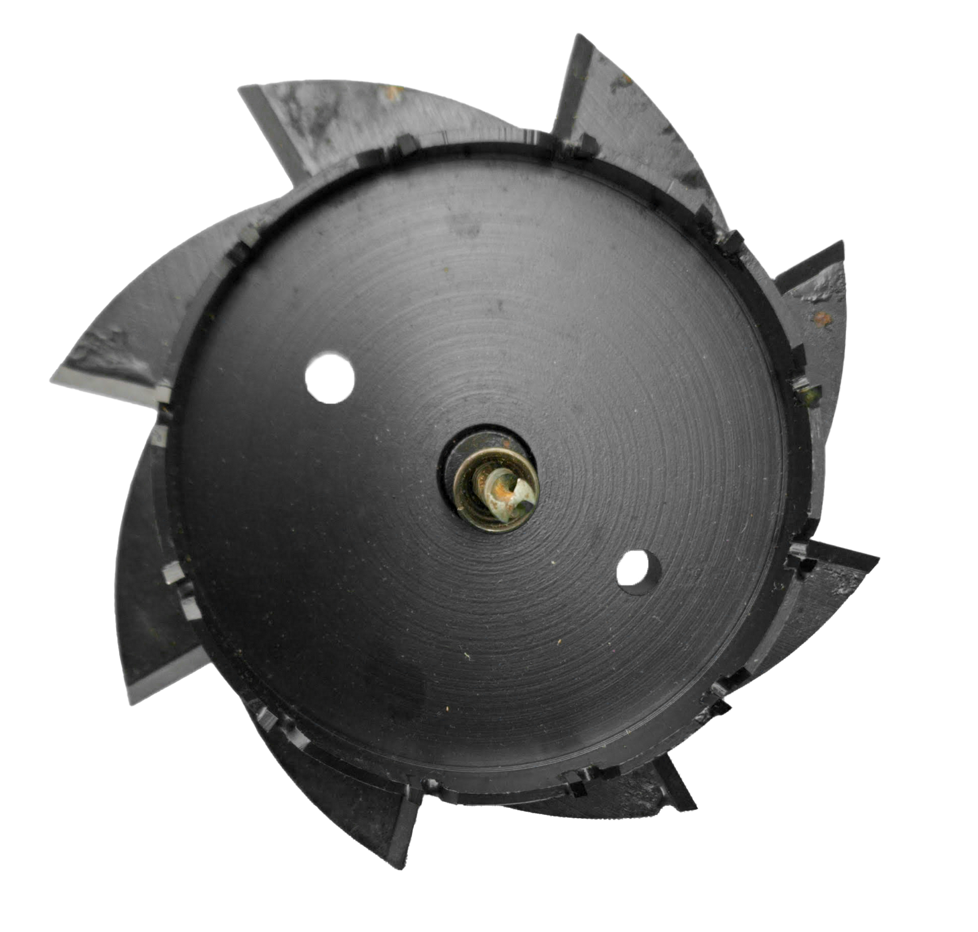 A hole saw with a drill bit in it