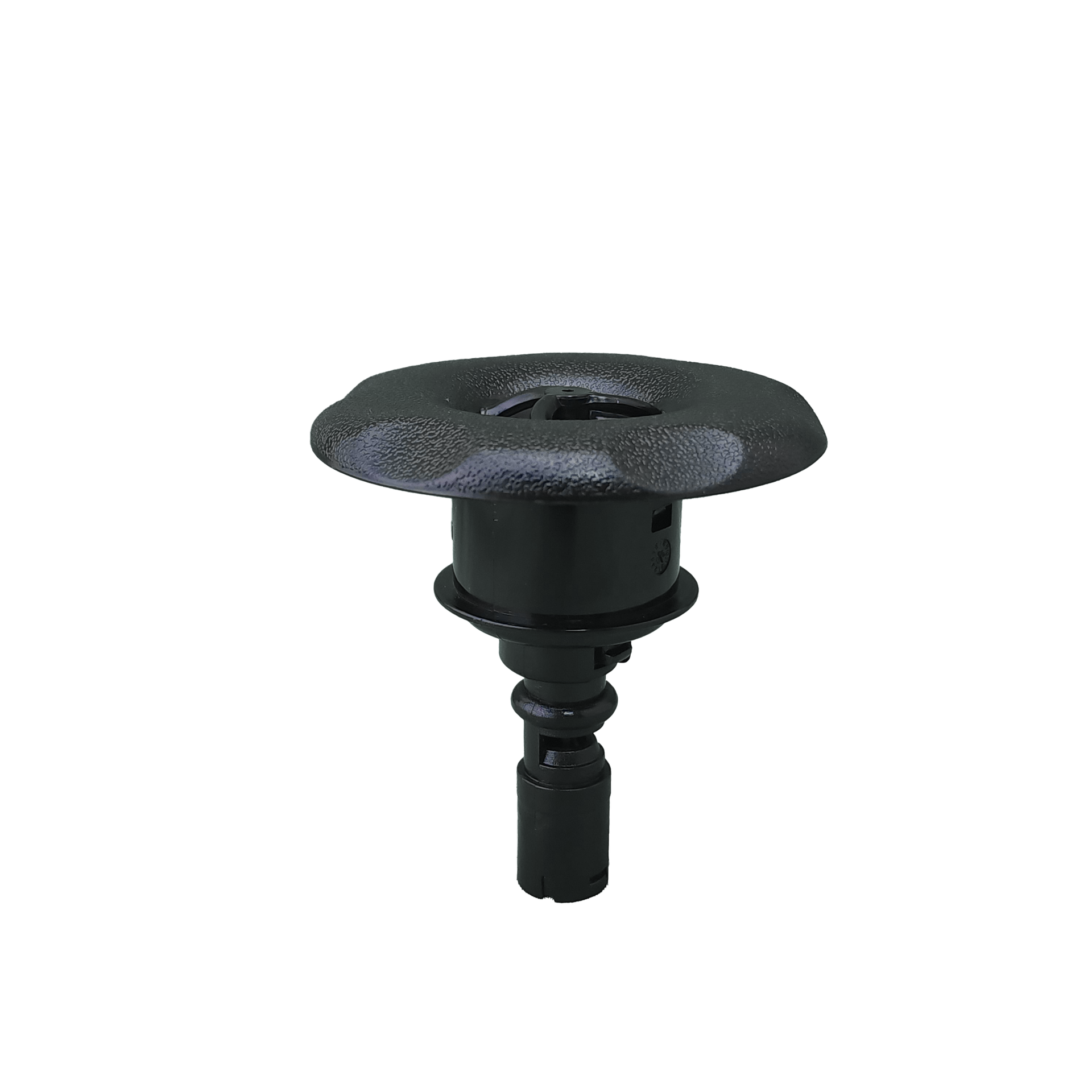 A close up of spa jet on a white background.