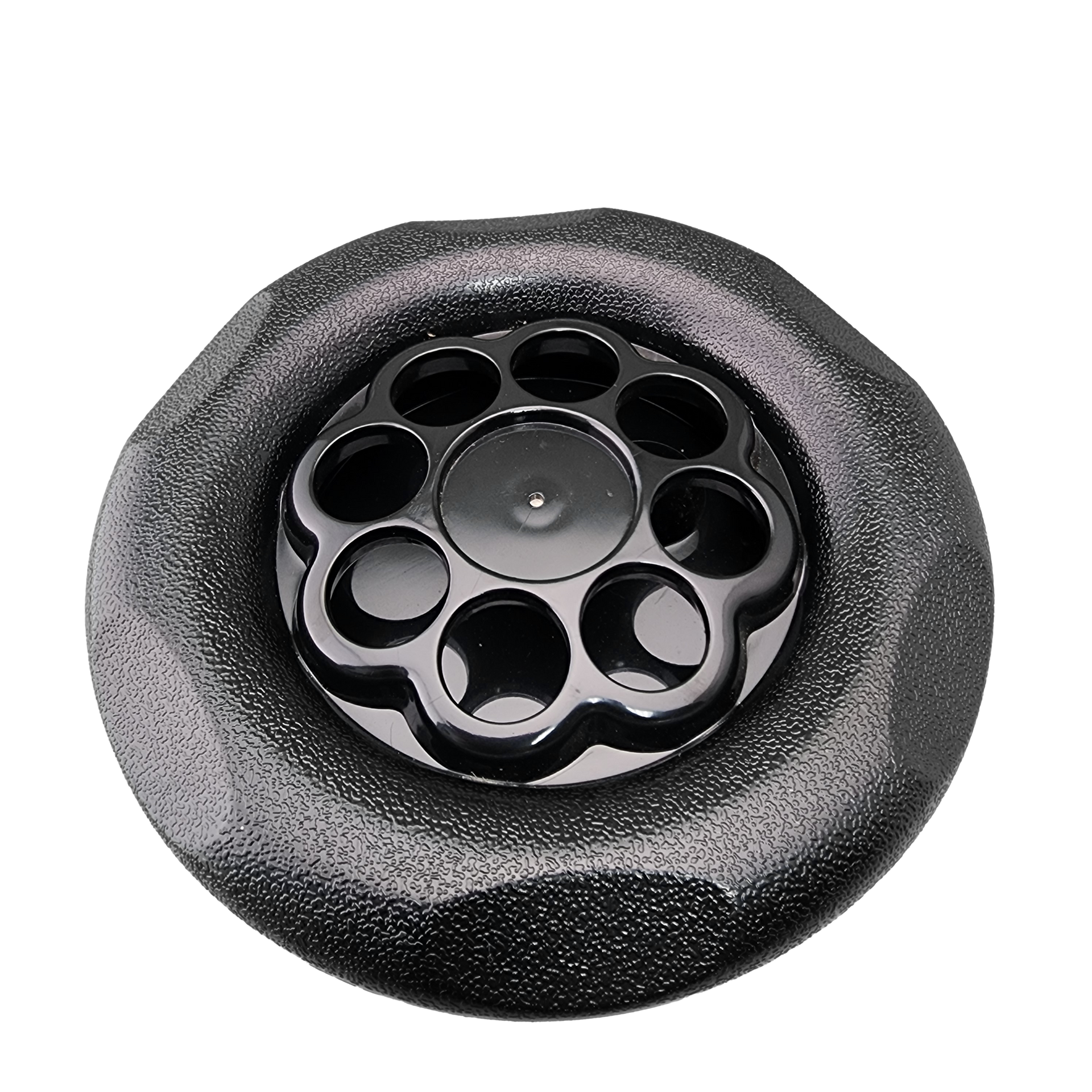 Front view of Rising Dragon RD201-5810-001 5-inch Multiport single pulse spa jet insert in black
