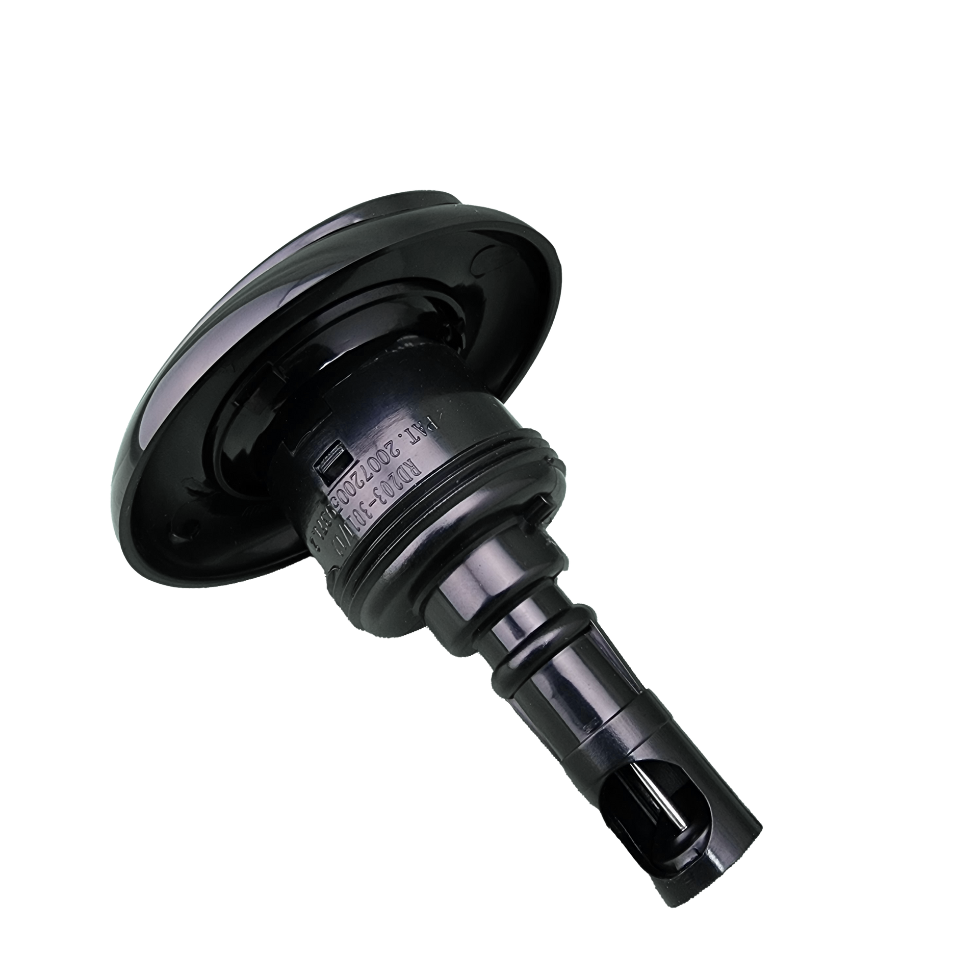 A close up of spa jet on a white background.
