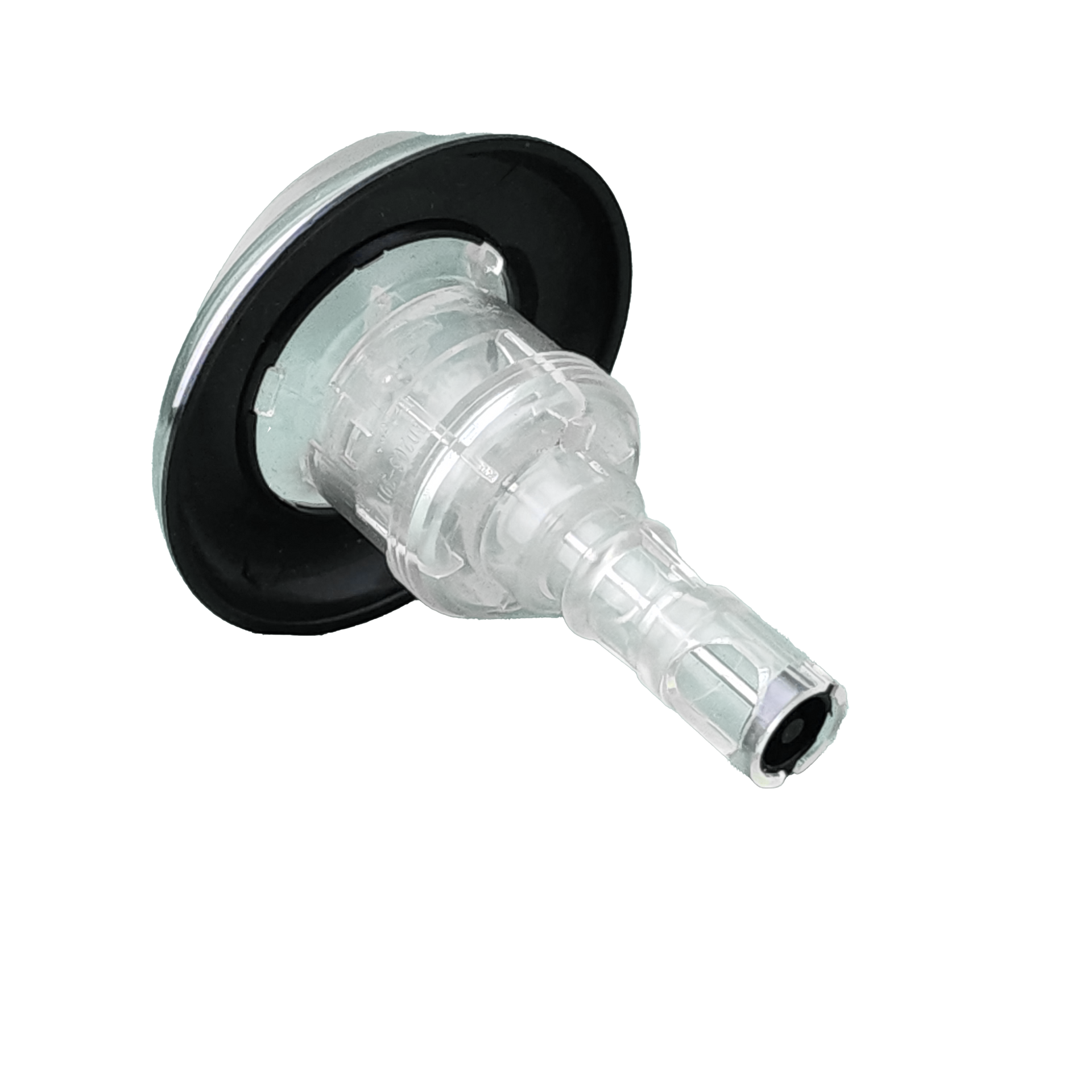 A close up of spa jet on a white background.