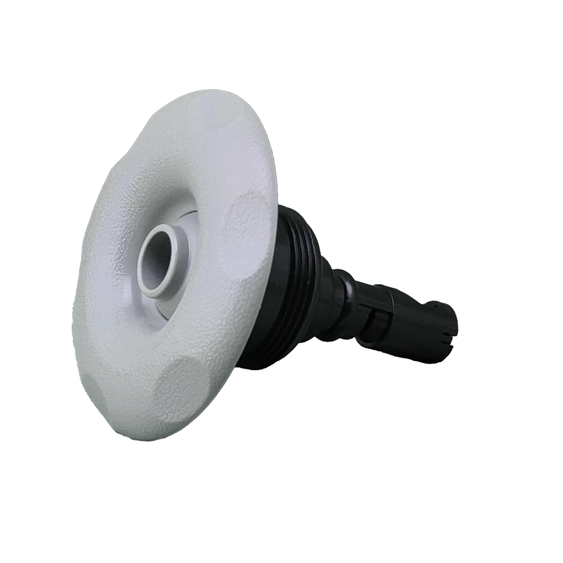 Front view of Rising Dragon RD203-3710-004 3-inch Scallop Face directional spa jet insert in gray for hot tub replacement