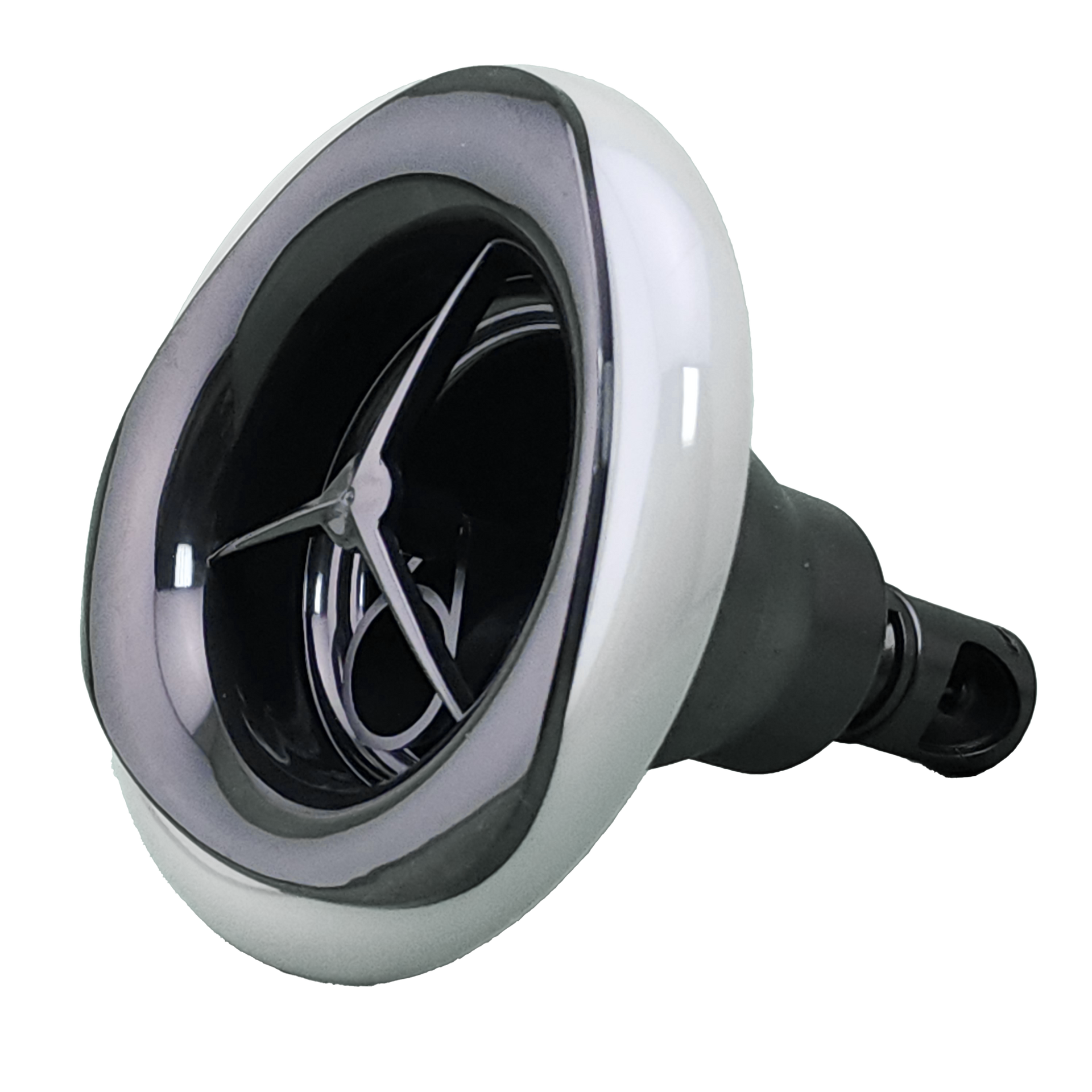 Front view of Rising Dragon RD203-5510-000 5-inch Alpha Face single pulse spa jet insert with two-tone finish