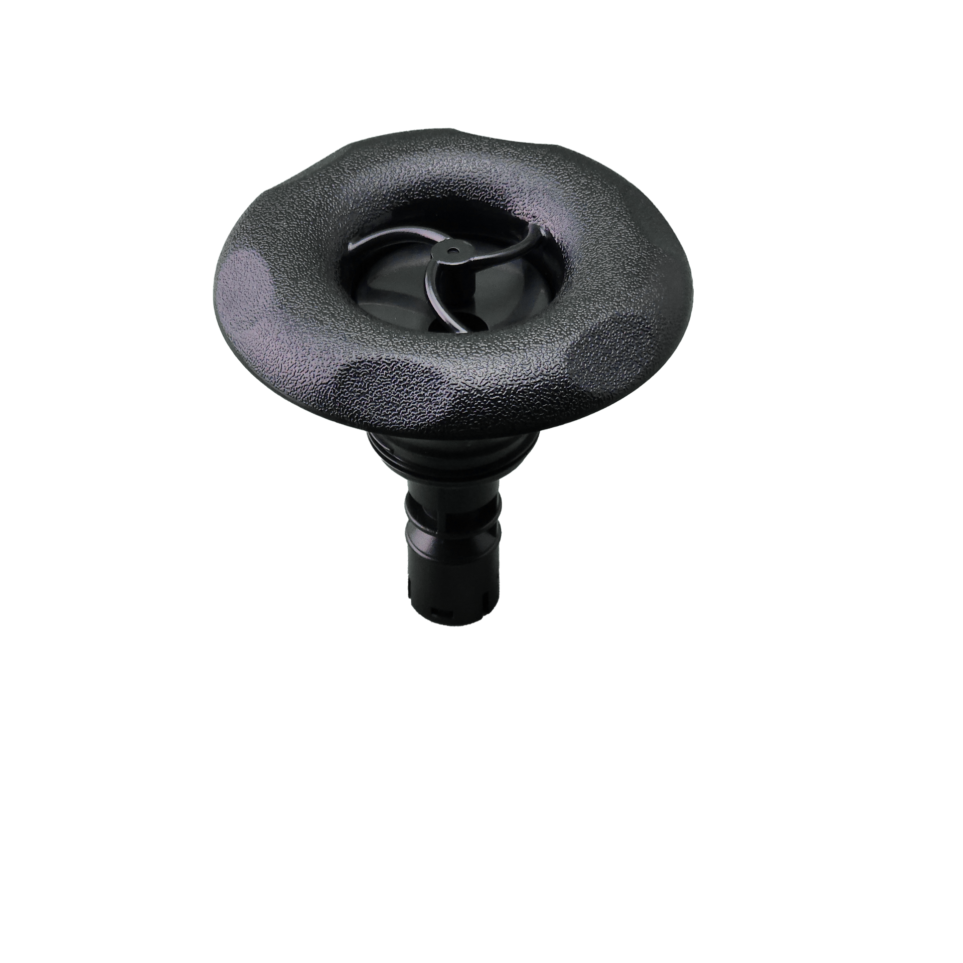 A close up of spa jet on a white background.