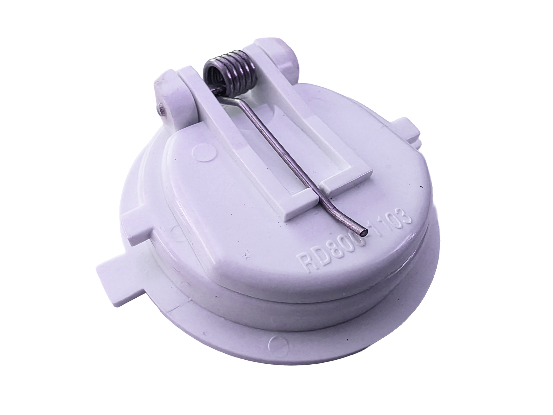 Top view of Rising Dragon spa check valve assembly with spring-loaded mechanism for one-way water flow control