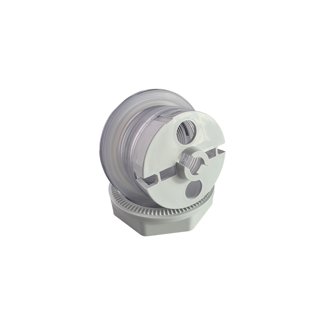 Front view of Rising Dragon 5-inch spa light housing assembly with clear lens for hot tub LED lighting installation