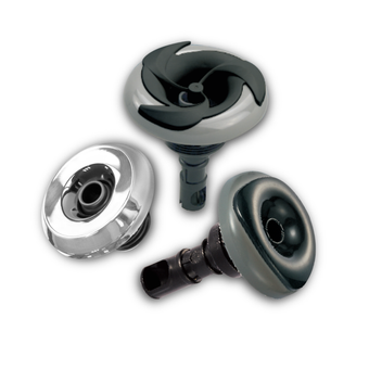 rising dragon cluster of spa and hot tub  jets showing the variation of sizes and types we have available
