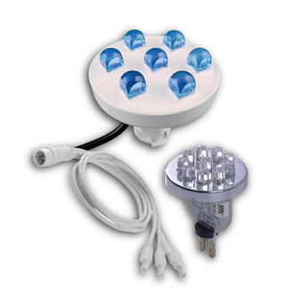rising dragon cluster of spa and hot tub lighting showing the variation of lighting  we have available