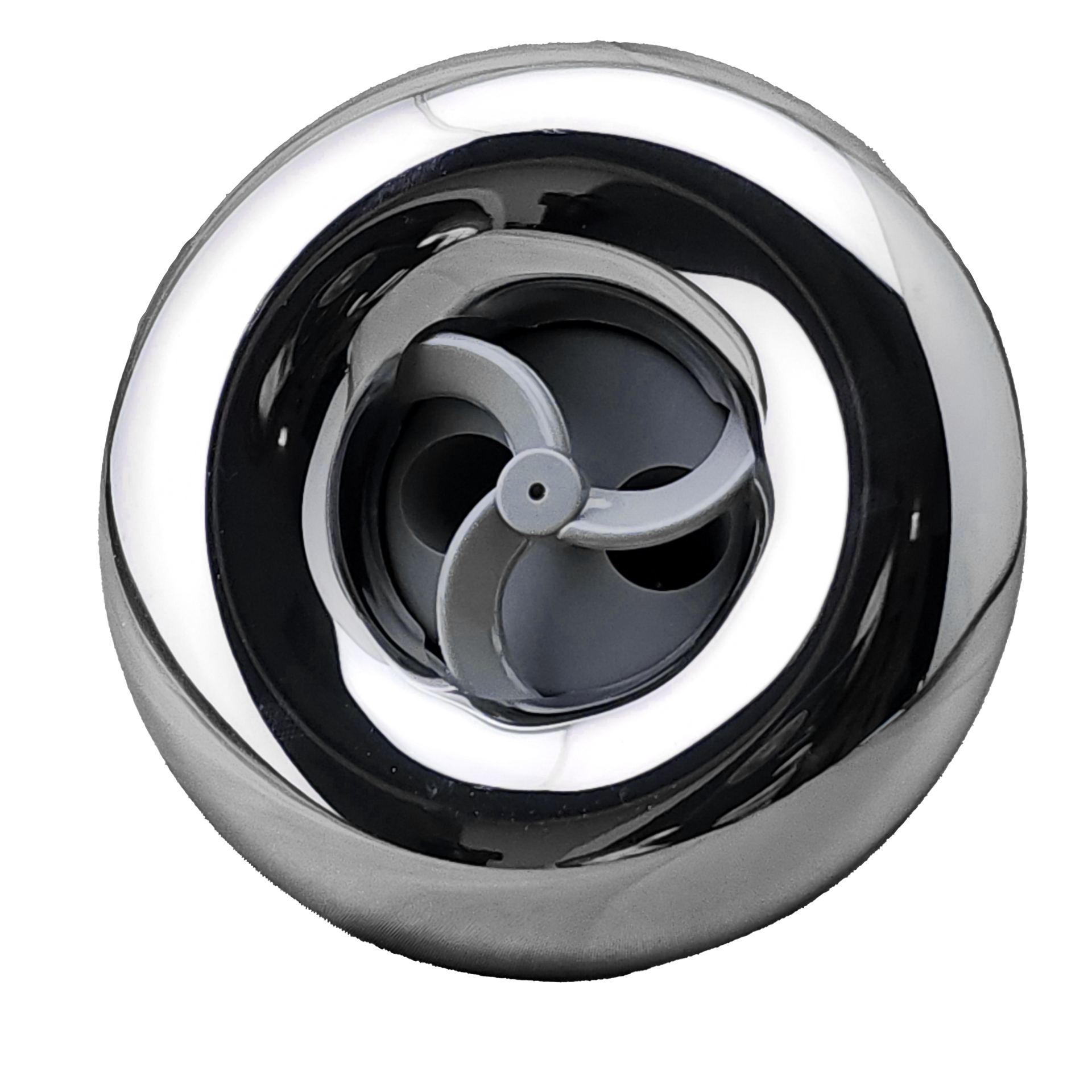 Rising Dragon 4-inch stainless steel twin pulse spa jet insert, front view