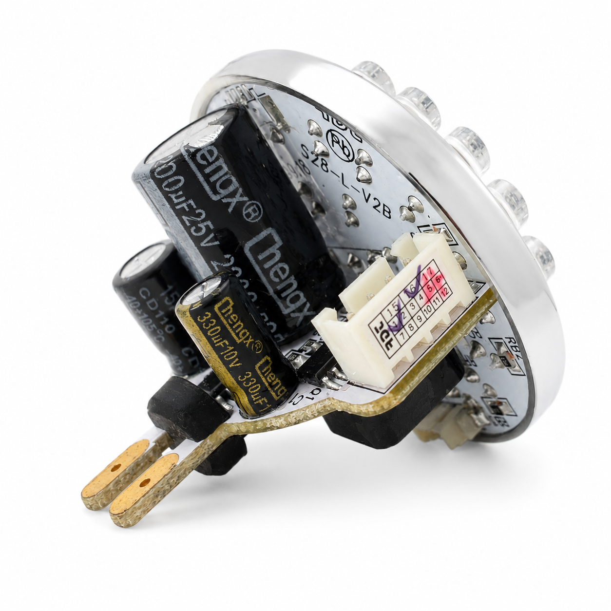 Front view of Rising Dragon 28 LED spa master light module for hot tub and spa lighting replacement