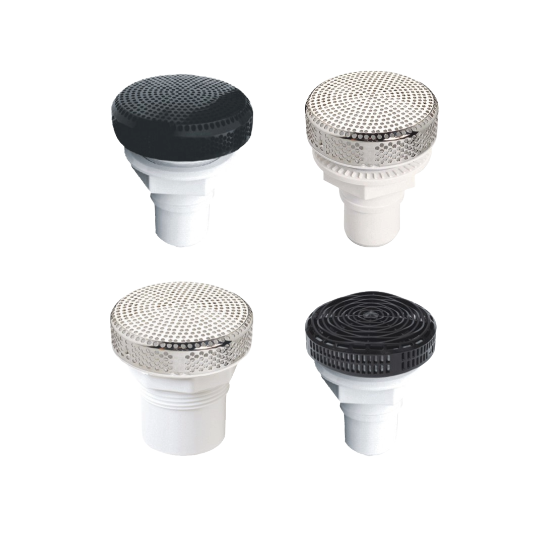 Rising Dragon spa suction category icon featuring replacement suction fittings and drain covers for hot tubs