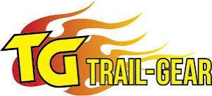 TG Trail-Gear logo in yellow, red, and orange with bold stylized lettering