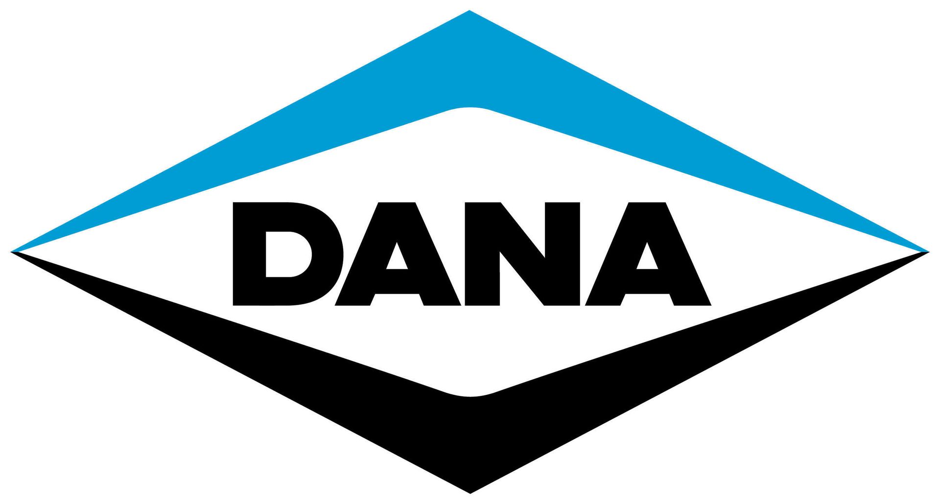 DANA logo with black text inside a blue and black diamond shape