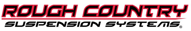 Rough Country Suspension Systems logo in red and black on a white background