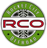 Rocket City Offroad logo with green and white circle and red RCO letters