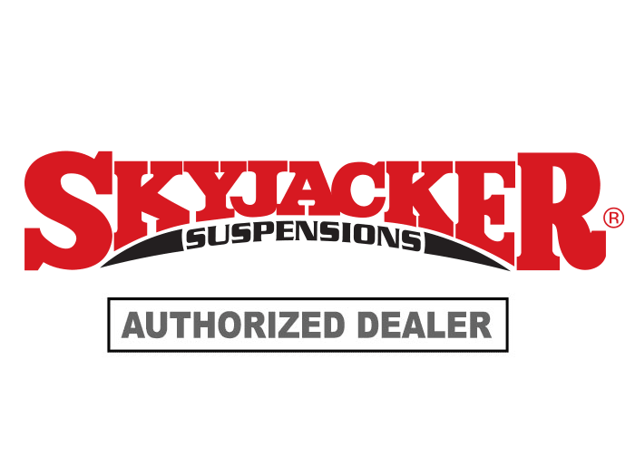 Skyjacker Suspensions Authorized Dealer logo in red, black, and gray