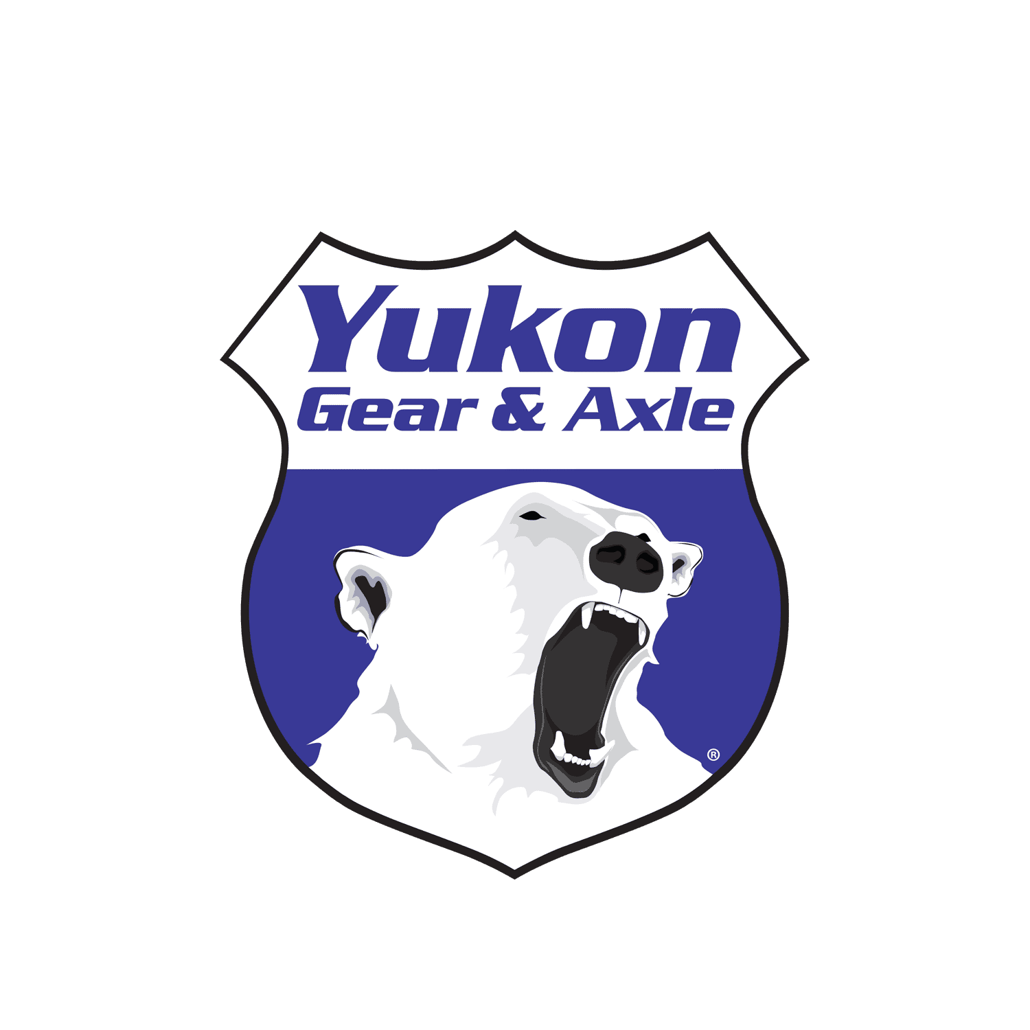 Yukon Gear & Axle logo with a white roaring bear on a blue shield