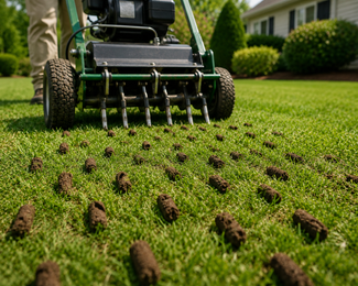 Power turf Aerating.