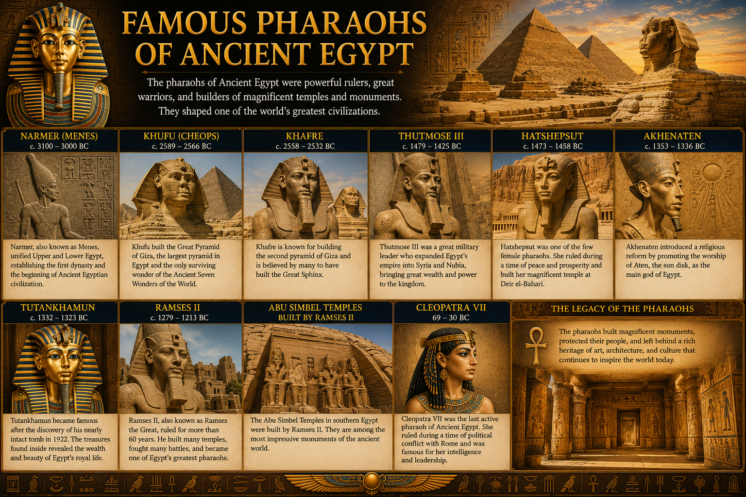 Famous Pharaohs of Ancient Egypt