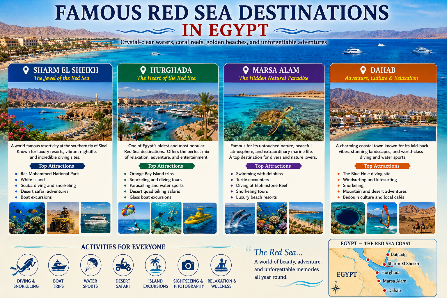 Famous Red Sea Destinations in Egypt