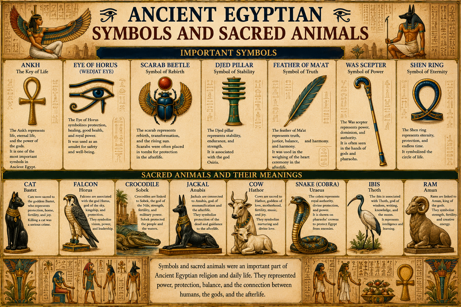 Ancient Egyptian Symbols and Sacred Animals