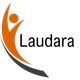 Orange and gray figure with arms raised, arched with circle head; 