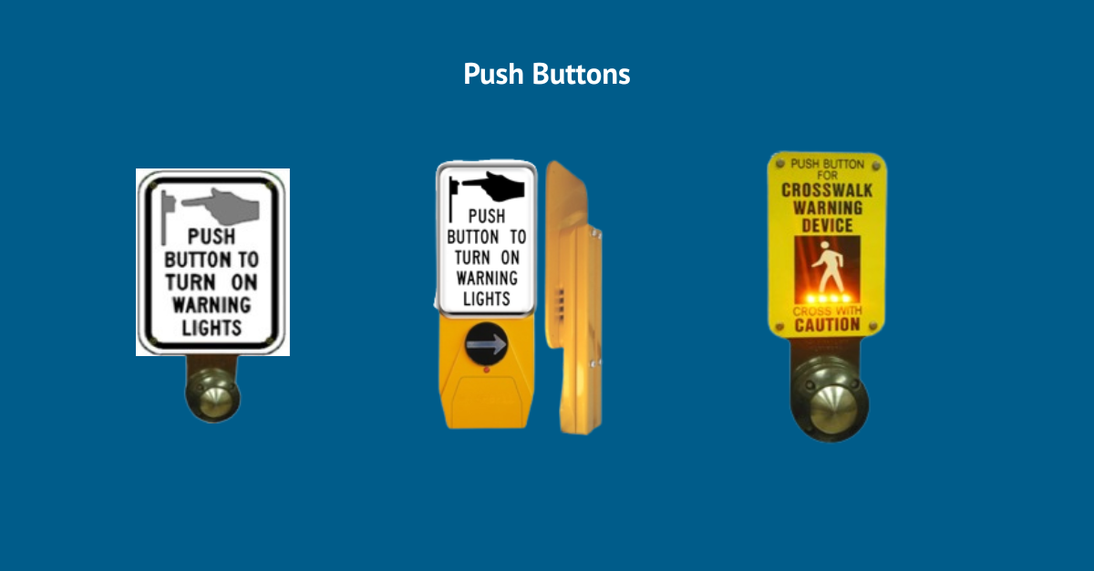 Push Button options for activating a LightGuard System Smart Crosswalk