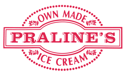 A red and white logo for