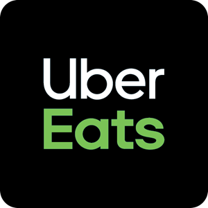 The Uber Eats logo features white text reading 