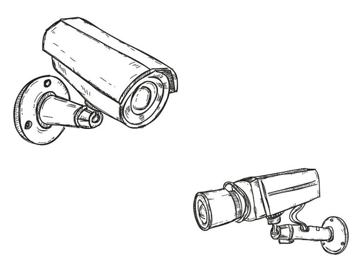 Disegno telecamere sorveglianza