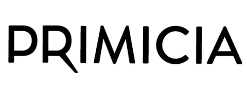 Logotipo de PRIMICIA en texto negro sobre fondo blanco