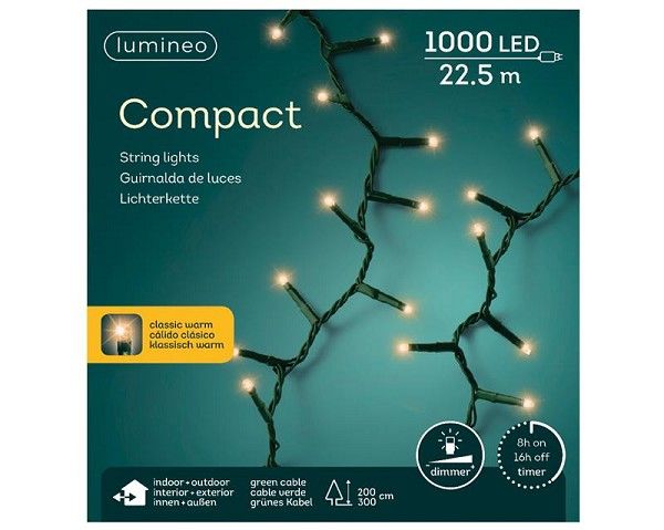 LUMINEO  LED SNOER - 1000 LED - 22,5 METER - BINNEN & BUITEN
