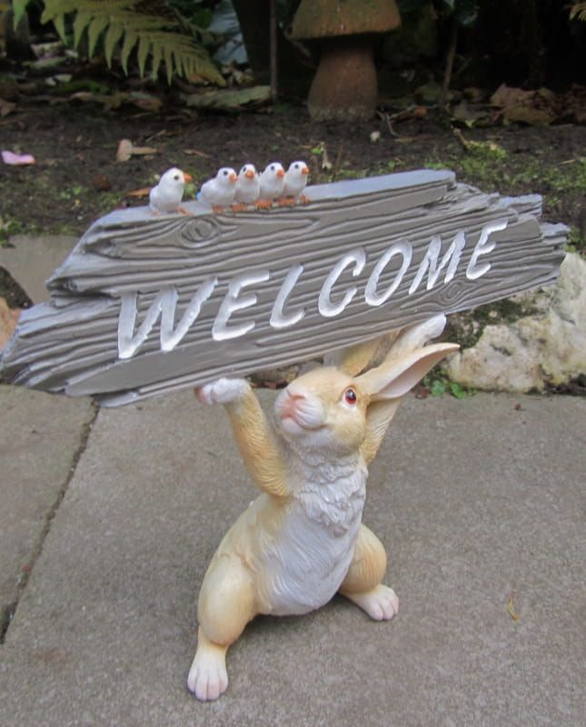WELCOME BORDJE MET KONIJNTJE