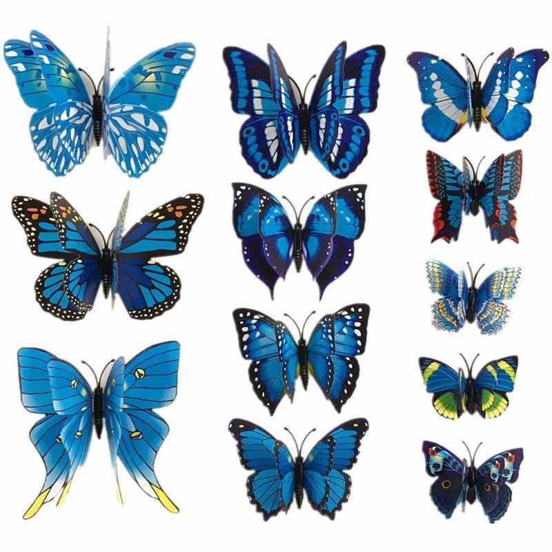 VLINDERS - DUBBELE VLEUGELS BLAUW - SET 12 STUKS 3,50
