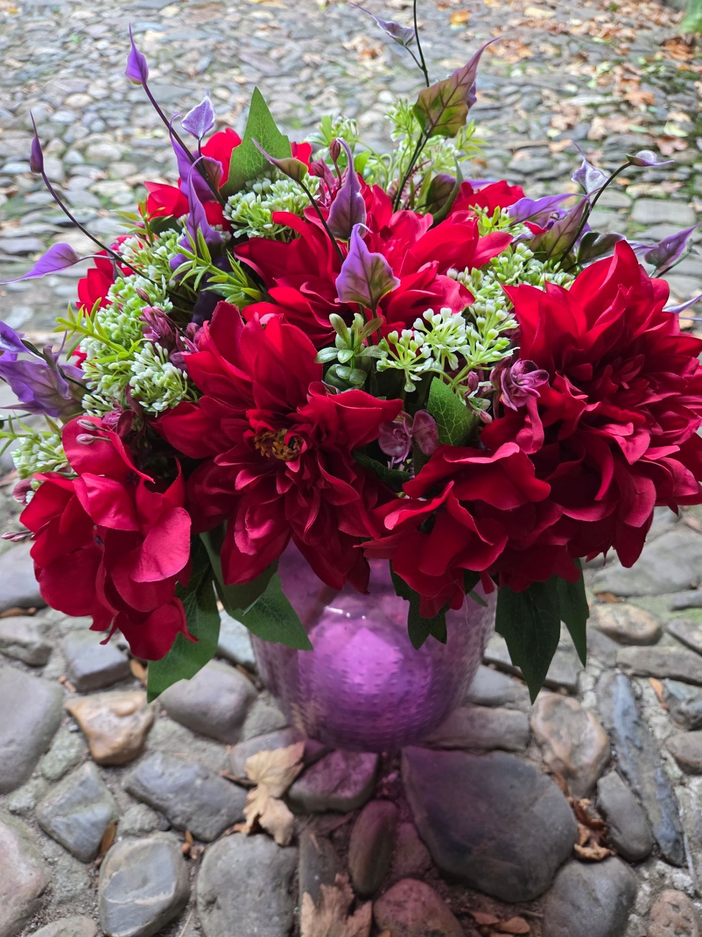 DAHLIA KUNST BOEKET - ROOD