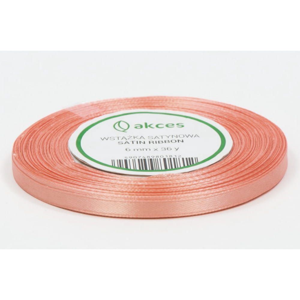 KOOPJE - SATIJN LINT - ZALM - 33 METER - 0,75