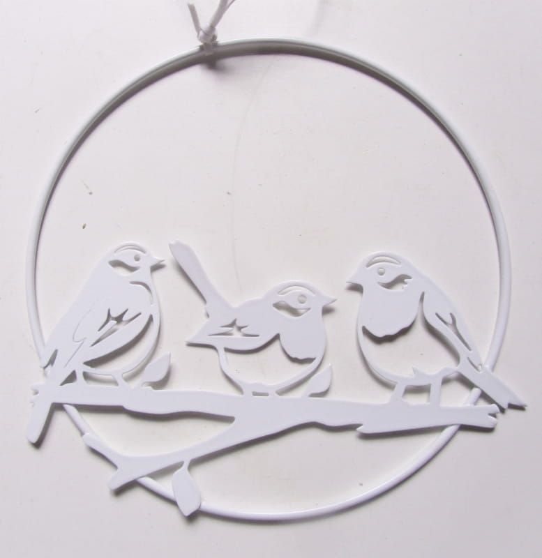 VOGELTJES HANG DECORATIE - WIT 3 VOGELTJES