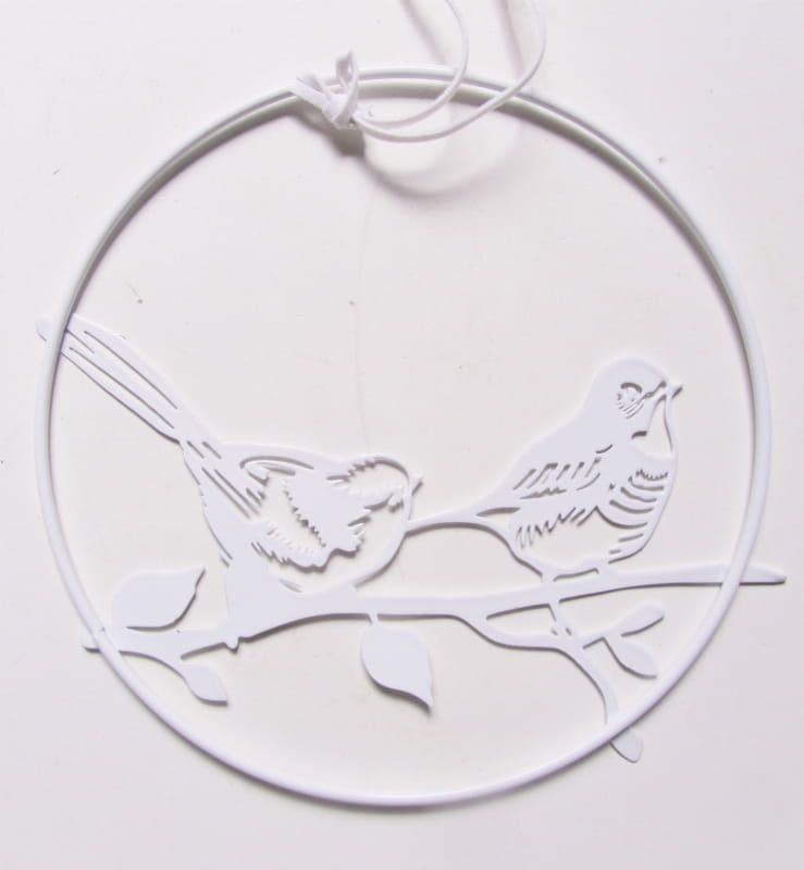 VOGELTJES HANG DECORATIE - WIT 2 VOGELTJES