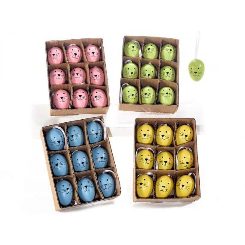 PAAS EITJES - HANGEND - KONIJNEN SNUITJE - BOX 9 STUKS 2,50 - BLAUW