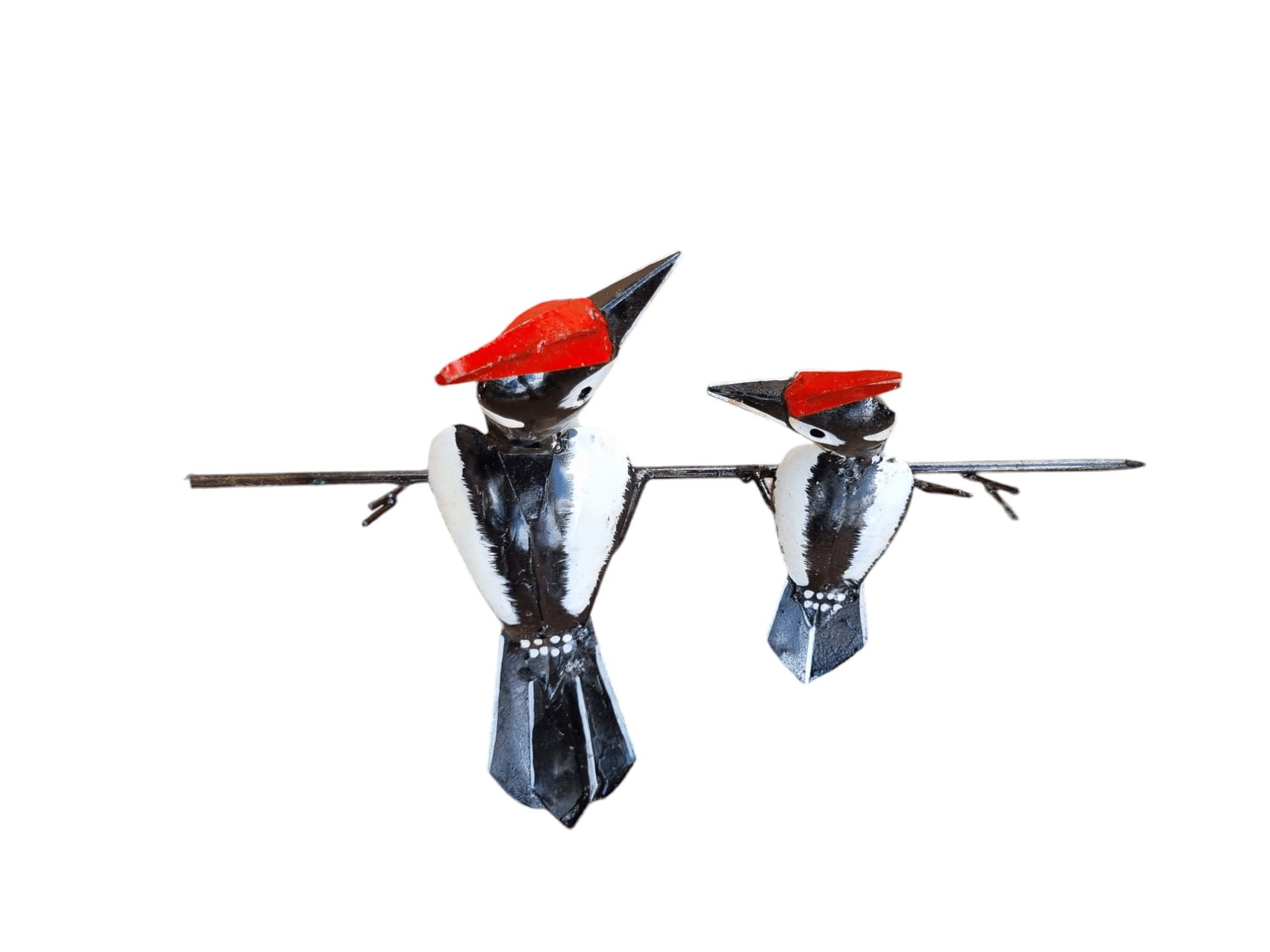 BONTE SPECHT MET JONG OP TAK - STREET ART - FAIRTRADE