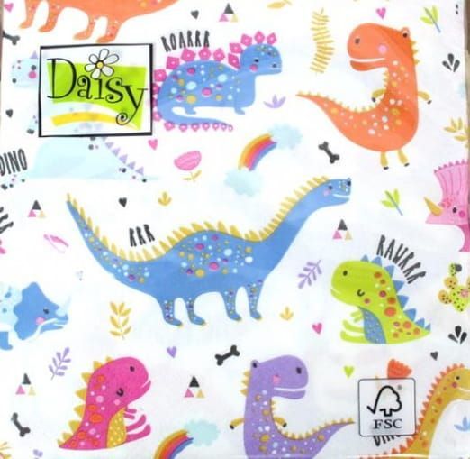 SERVETTEN - DINO'S - 3 LAAGS - 20 STUKS 2 EURO
