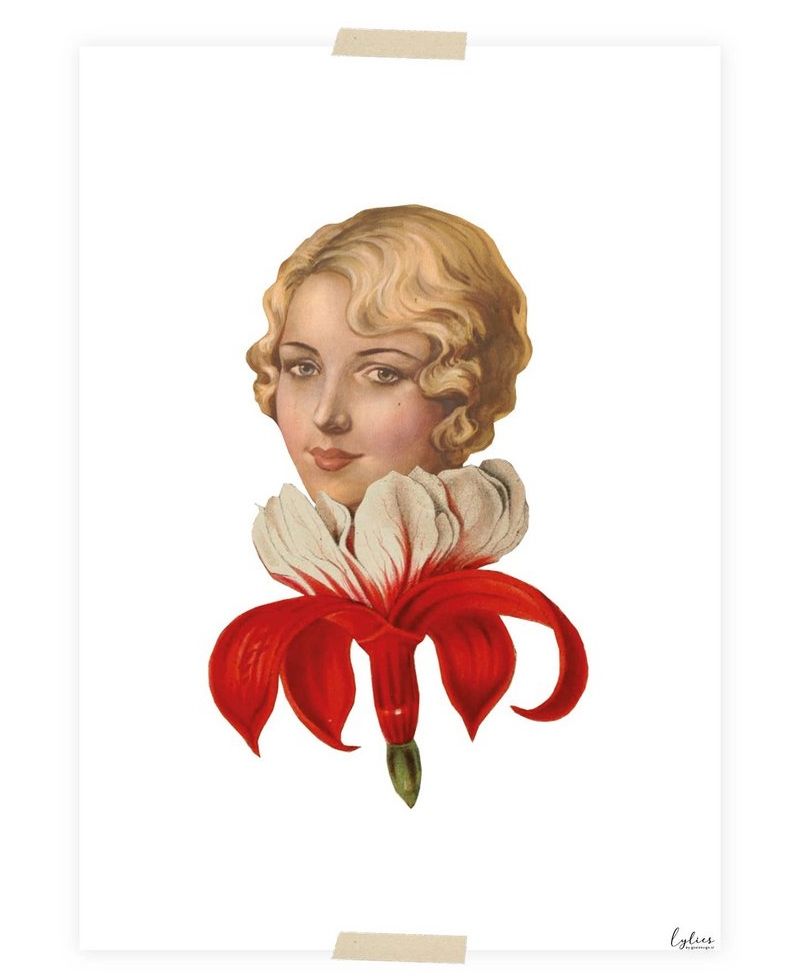 DAMETJE MET BLOEMEN KRAAGJE