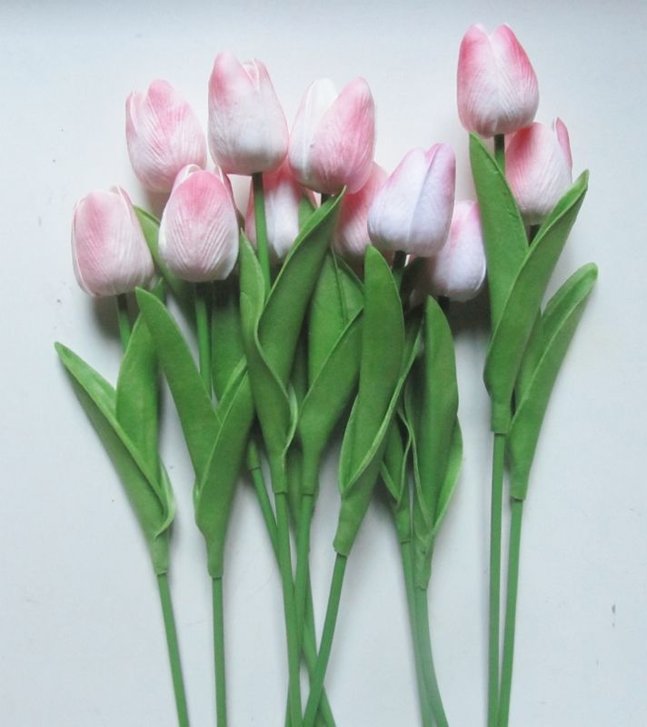 TULPJES -REALTOUCH  WIT - ROZE BOVENKANT