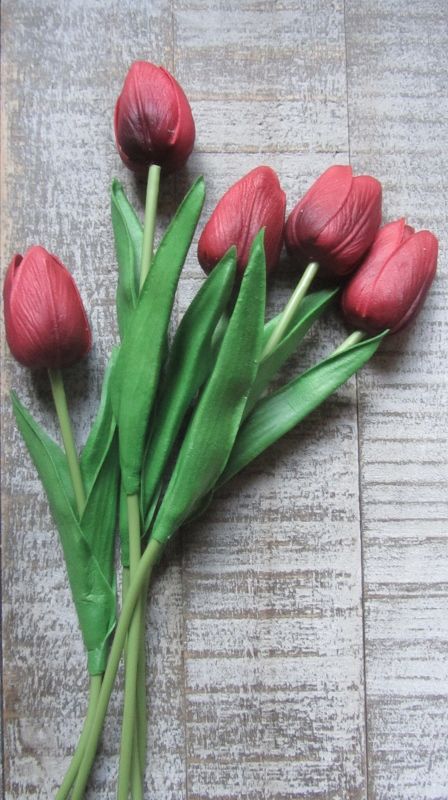 TULPJES - REAL TOUCH - DONKER ROOD