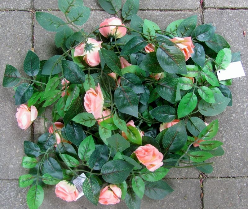 BLOEMEN KUNST GUIRLANDE - 190 CM - ZALM ROZE