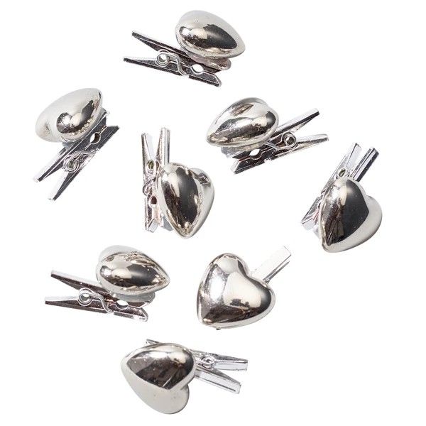 HARTJES - ZILVER KLEUR - OP KNIJPERTJE