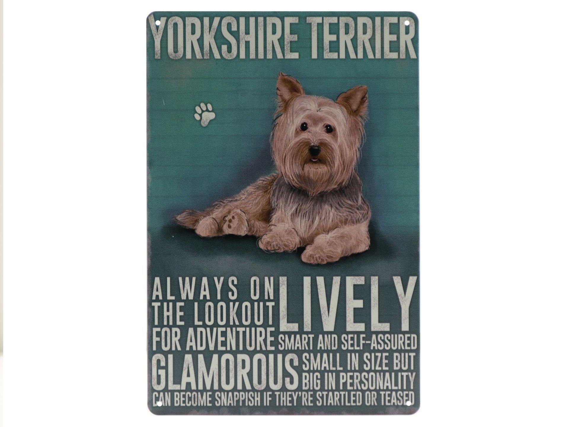 YORKSHIRE TERRIER - METALEN WANDBORD