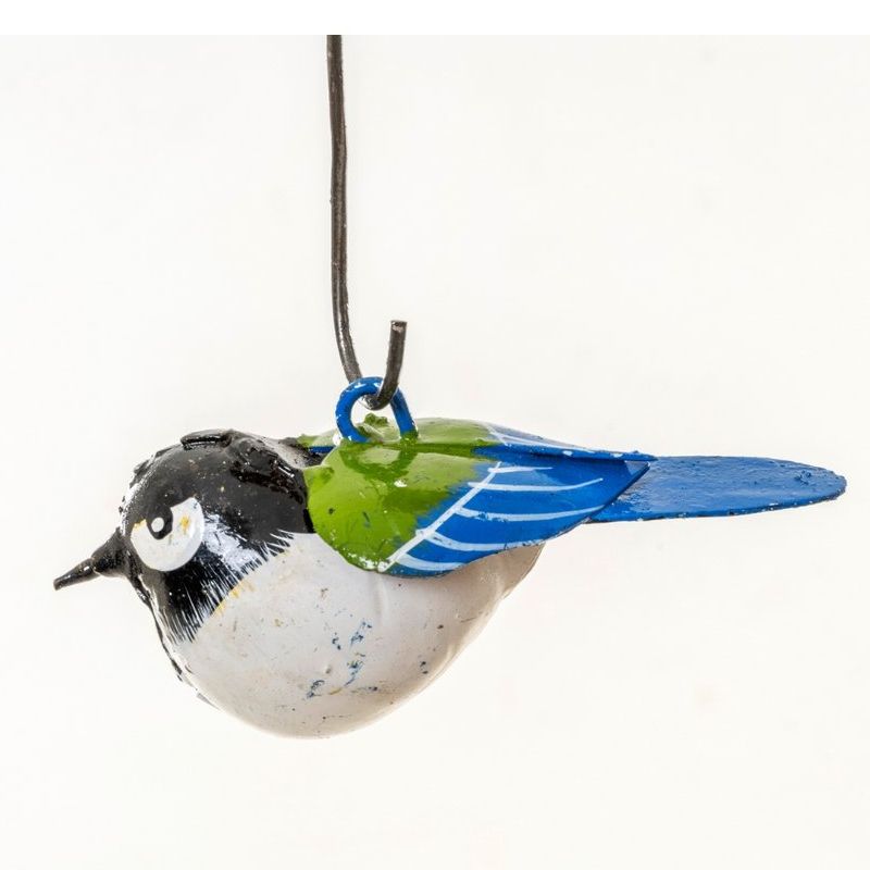 MEESJES - STREET ART - FAIRTRADE - HANDMADE - WIT BUIKJE DICHTE VLEUGELS - HANGEND