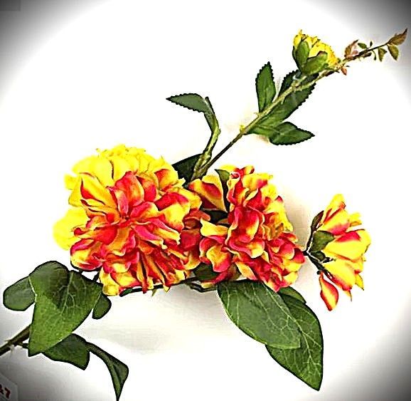 DAHLIA - KUNST - GEEL ROOD