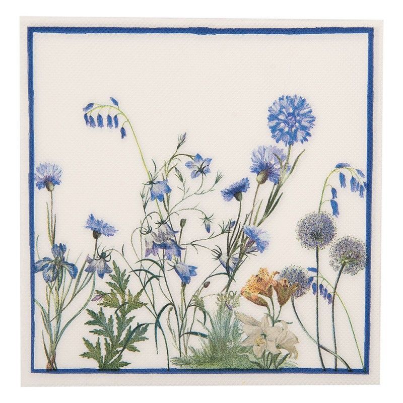 SERVETTEN - BLOEMEN - 20 STUKS - CLAYRE & EEF  (2) 2 EURO